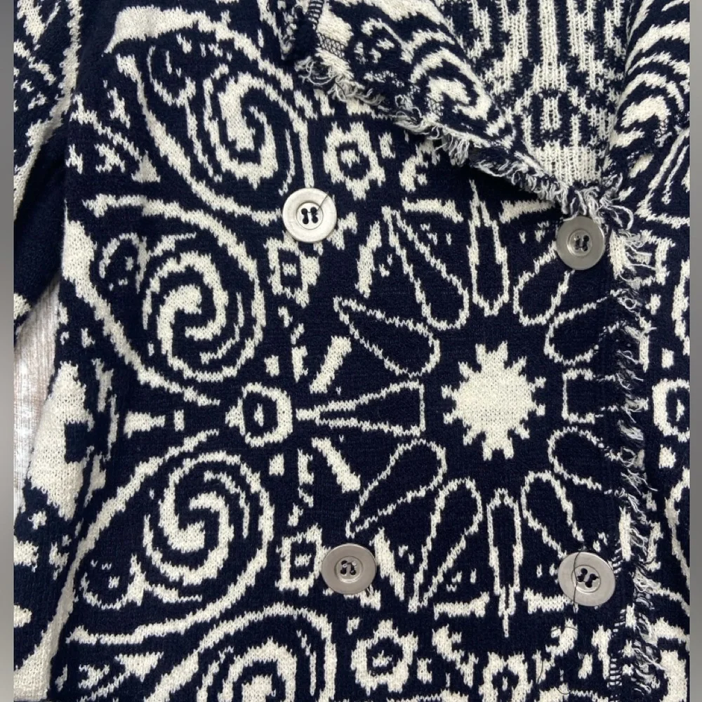 Free People Smitten Kitten Mandala Cardigan Black/White Small GUC!